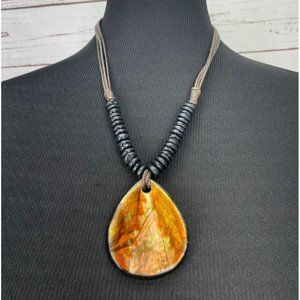 Marra Mamba Brown Tiger Eye Teardrop Cabochon Vintage Handmade‎ Necklace